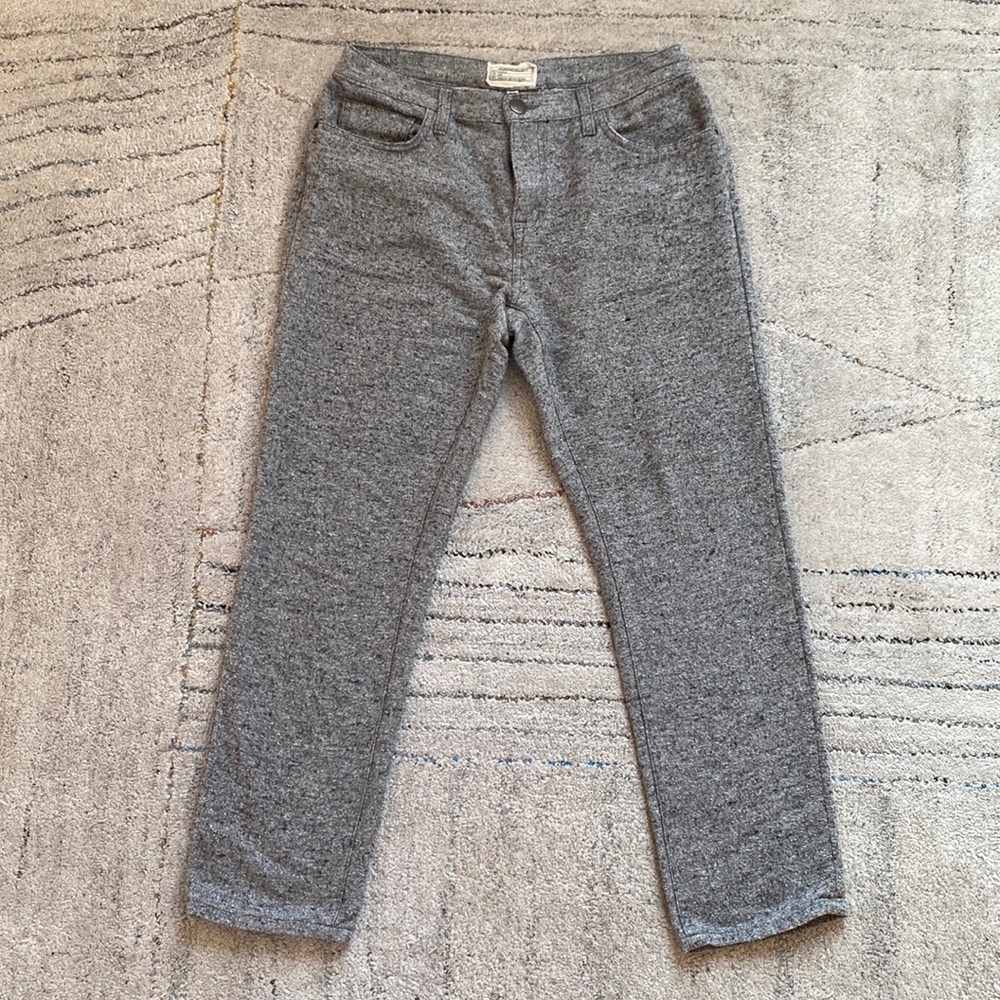 Current/Elliott Le Fling straight leg trousers in gray flannel